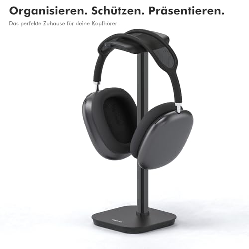 Headset Halterung, Kopfhörer Ständer für Alle Over Ear Bluetooth Kopfhörer, Universal Kopfhörer Halter mit Gewichtete Basis + Aluminiumrohr, Gaming Headset Ständer Halter Schreibtisch Zubehör Bild 5