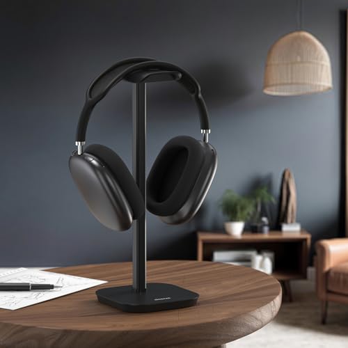 Headset Halterung, Kopfhörer Ständer für Alle Over Ear Bluetooth Kopfhörer, Universal Kopfhörer Halter mit Gewichtete Basis + Aluminiumrohr, Gaming Headset Ständer Halter Schreibtisch Zubehör Bild 6