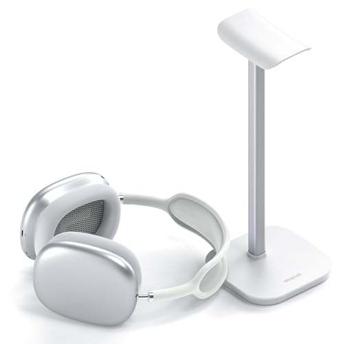 Headset Halterung, Kopfhörer Ständer für Alle Over Ear Bluetooth Kopfhörer, Universal Kopfhörer Halter mit Gewichtete Basis + Aluminiumrohr, Gaming Headset Halter Schreibtisch Zubehör (Weiß) Bild 1