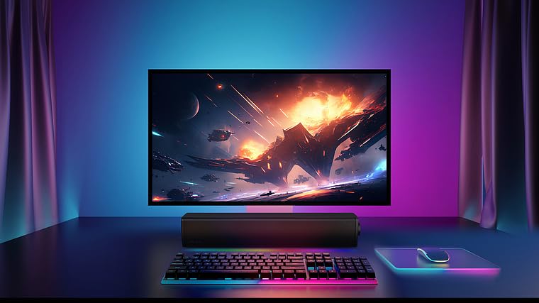 Sound Blaster GS3 Kompakte Gaming-Soundbar mit RGB- und SuperWide-Technologie, Stromversorgung über USB, Bluetooth 5.4, Kopfhörerausgang, für PC und Mac Bild 2