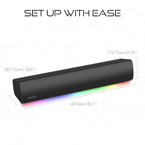 Sound Blaster GS3 Kompakte Gaming-Soundbar mit RGB- und SuperWide-Technologie, Stromversorgung über USB, Bluetooth 5.4, Kopfhörerausgang, für PC und Mac Bild 7