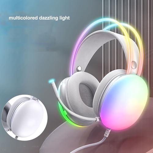 Gaming Headset, Kabelgebundenes RGB Gaming Headset mit Rauschunterdrückungsmikrofon, Ergonomische HiFi Stereo Over Ear Kopfhörer für PS5 für One für Switch für PC Bild 4