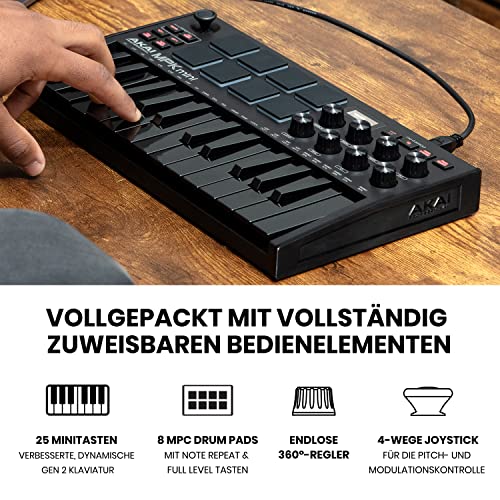 AKAI Professional MPK Mini MK3 – 25-Tasten USB MIDI Keyboard Controller & Logitech G432 kabelgebundenes Gaming-Headset, 7.1 Surround Sound Bild 4