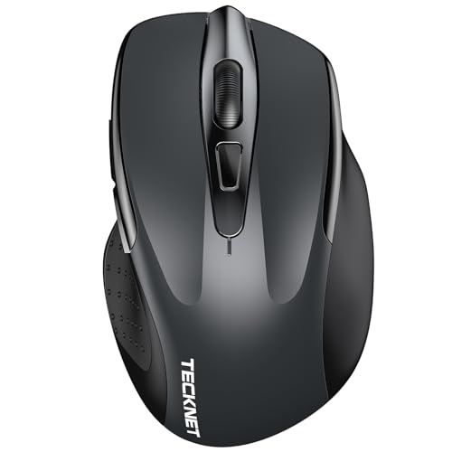 TECKNET Bluetooth Maus, 4800 DPI Kabellos Ergonomische Maus (Tri-Modi: BT 5.0/3.0+2.4G), 30 Monate Batterielaufzeit, Leise Funkmaus für Laptop PC Computer, Windows, Mac OS, Android Bild 1