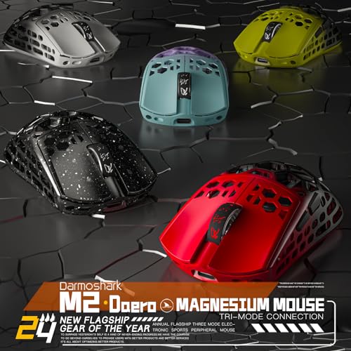 Darmoshark PAW3395 Kabellose Gaming-Maus, Tri-Mode, 4K/USB-C/Bluetooth-Maus bis zu 26000 DPI, optischer Sensor, leicht, 42 g, 5 programmierbare Tasten, 500 mAh Akkulaufzeit, Computer-Maus für Laptop, Bild 2
