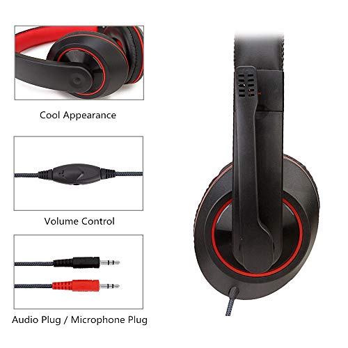 Komfortable, weiche Stoff-Ohrenschützer und verstellbares Gaming-Headset, Büro-Gaming-Headset mit Mikrofon, Surround-Sound, High-Fidelity-Stereo-Gaming-Headset, kompatibles Gaming-Headset (Schwarz B) Bild 2