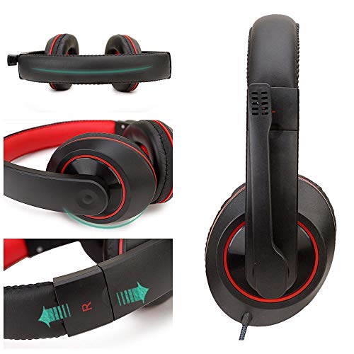 Komfortable, weiche Stoff-Ohrenschützer und verstellbares Gaming-Headset, Büro-Gaming-Headset mit Mikrofon, Surround-Sound, High-Fidelity-Stereo-Gaming-Headset, kompatibles Gaming-Headset (Schwarz B) Bild 3