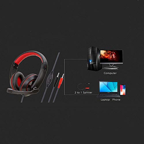 Komfortable, weiche Stoff-Ohrenschützer und verstellbares Gaming-Headset, Büro-Gaming-Headset mit Mikrofon, Surround-Sound, High-Fidelity-Stereo-Gaming-Headset, kompatibles Gaming-Headset (Schwarz B) Bild 6