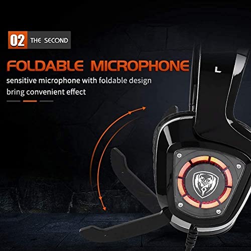 High-End-USB-PS4-Headset, 7.1 Surround-Sound, PC-Gaming-Headset mit Kabel und Geräuschunterdrückung, Mikrofon, Kopfhörer für Laptops, Computer, mit RGB-Licht/347 (Farbe: C) Bild 6