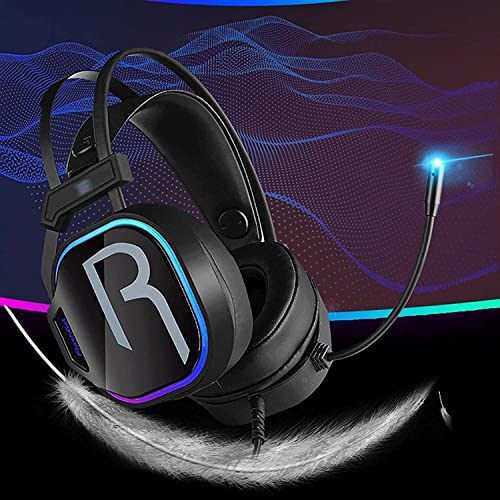 Kabelgebundenes Gaming-Headset, Computer-Kopfhörer mit Mikrofon/Mikrofon, Geräuschunterdrückung, Headset mit Geräuschunterdrückung, kompatibel mit PC, Schwarz / 373 Bild 2