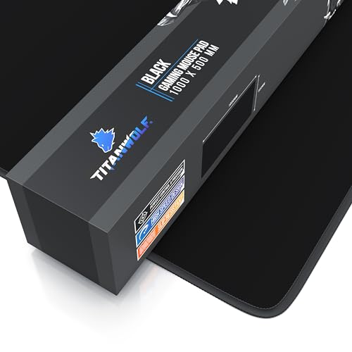 Titanwolf - XXXL Übergröße Mauspad 1000x500mm - Gaming Mousepad Groß - 100x50 cm Tischunterlage Large Size - verbessert Präzision und Geschwindigkeit XXXL - für Logitech Maus und Tastatur Schwarz Bild 6
