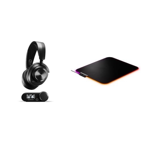 SteelSeries Arctis Nova Pro Wireless - Multi-System Gaming-Headset & QcK Prism Cloth M - Gaming Mauspad – 2 Zonen RGB-Beleuchtung – Mittelgroße (320mm x 270mm x 6mm) Bild 1