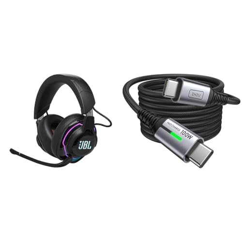 JBL Quantum 910 Over-Ear Gaming Kopfhörer – Wireless 2,4 GHz & INIU USB C Kabel, 100W [2m] PD3.0 Schnellladekabel USB C auf USB C Bild 1