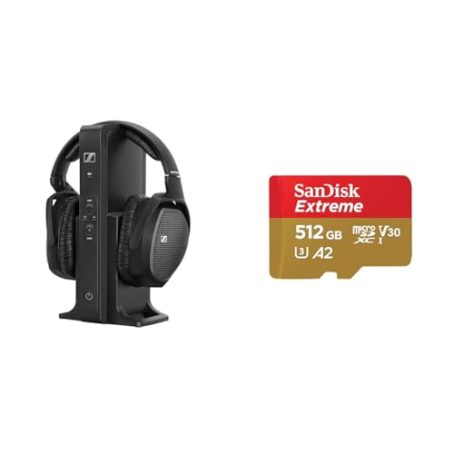 Sennheiser RS 175 Digitaler drahtloser Over-Ear-Kopfhörer & SanDisk Extreme microSDXC UHS-I Speicherkarte 512 GB + Adapter Bild 1