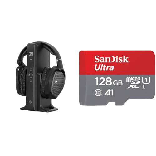 Sennheiser RS 175 Digitaler drahtloser Over-Ear-Kopfhörer & SanDisk Ultra Android microSDXC UHS-I Speicherkarte 128 GB + Adapter Bild 1