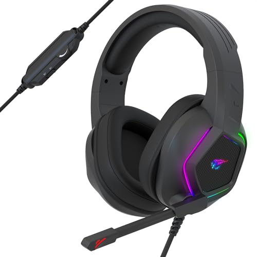 Strex Gaming Headset mit Mikrofon & RGB Beleuchtung - 7.1 Surround Sound - geeignet für PC / PS4 / PS5 / Xbox Bild 1