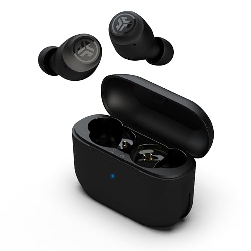 JLab Go Air Pop+ In Ear Kopfhörer kabellos Bluetooth, True Wireless Kopfhörer, 35+ Std Headphones, kabellose Ohrhörer, Earbuds mit Mikrofon, USB-C Ladebox, Dual Connect, EQ3 Sound, Mitternachtsschwarz Bild 1