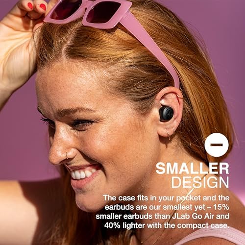 JLab Go Air Pop+ In Ear Kopfhörer kabellos Bluetooth, True Wireless Kopfhörer, 35+ Std Headphones, kabellose Ohrhörer, Earbuds mit Mikrofon, USB-C Ladebox, Dual Connect, EQ3 Sound, Mitternachtsschwarz Bild 3