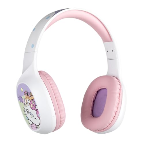 Konix Hello Kitty On-Ear-Kopfhörer kabellos Bluetooth 5.3 PC, Smartphones und Tablets - Mikrofon - 30 Std. Akkulaufzeit - Weiß und Rosa Bild 1