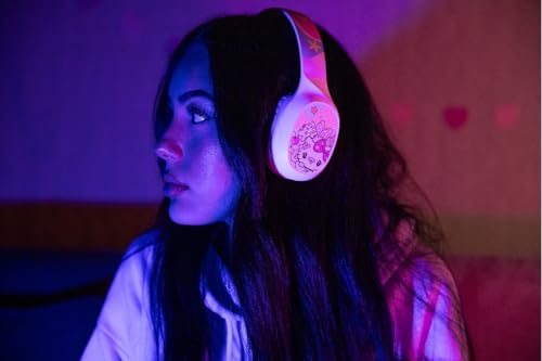 Konix Hello Kitty On-Ear-Kopfhörer kabellos Bluetooth 5.3 PC, Smartphones und Tablets - Mikrofon - 30 Std. Akkulaufzeit - Weiß und Rosa Bild 5
