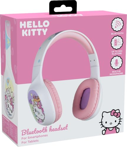 Konix Hello Kitty On-Ear-Kopfhörer kabellos Bluetooth 5.3 PC, Smartphones und Tablets - Mikrofon - 30 Std. Akkulaufzeit - Weiß und Rosa Bild 6