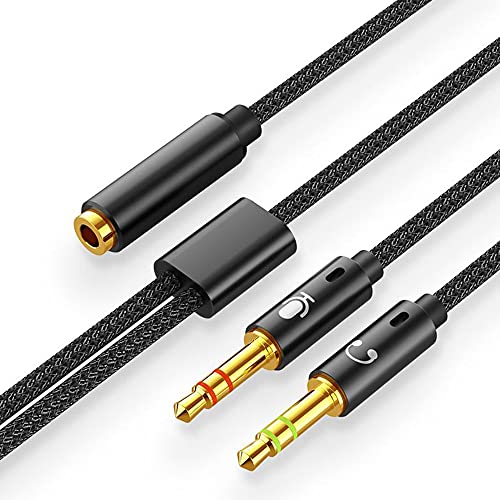 2-in-1 3.5mm Kopfhörer Splitter Adapter (Mikrofon Audio) Weiblich zu Männlich zu Weiblich Stereo Jack Y Kabel Kompatibel für PS4, PS5, Nintendo Switch, Telefon, Laptop(3 im 1-Pack) Bild 2