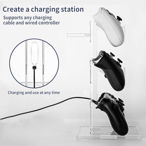NIYATA Controller Halter 3 Ebenen für Xbox Series, PS5, PS4, PS4,Gaming Headset Halterung,Acryl Kopfhörer Ständer Controller Halterung (3 Schichten) Bild 4
