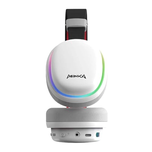 MARVO Gaming Headset | Monka HG9069W | TRI-MODE RGB, 50-mm-Treiber, Bluetooth 5.2, USB/3,5 mm, weiß, HG9069W Bild 2