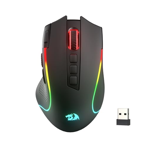 Redragon M612 PRO RGB Gaming Maus 8000 DPI Kabelgebundene/Kabellose Maus mit 9 Programmierbaren Tasten & 6 Hintergrundbeleuchtungsmodi BT & 2.4G Drahtlose Softwareunterstützung Bild 1