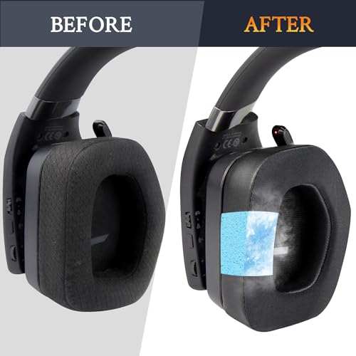 SOULWIT Kühlgel Ersatzpolster Ersatz Ohrpolster für Alienware AW988 (AW 988) Kabelloses Gaming-Headset, Polster mit Geräuschisolierungsschaum Bild 4