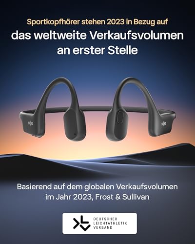 SHOKZ OpenRun Knochenschall Kopfhörer, Open-Ear Sport Bluetooth Kopfhörer mit Noise-Cancelling Mikrofon, IP67 wasserdichte kabellose Ohrhörer zum Laufen, 8 Std Spielzeit, USB-C, mit Sport-Stirnband Bild 2