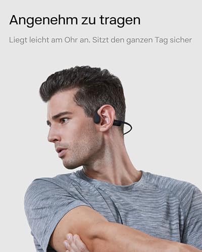 SHOKZ OpenRun Knochenschall Kopfhörer, Open-Ear Sport Bluetooth Kopfhörer mit Noise-Cancelling Mikrofon, IP67 wasserdichte kabellose Ohrhörer zum Laufen, 8 Std Spielzeit, USB-C, mit Sport-Stirnband Bild 3