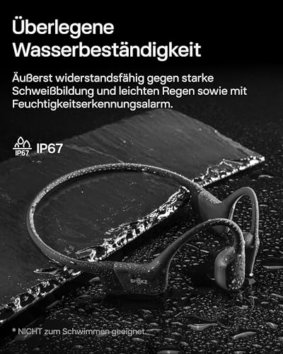 SHOKZ OpenRun Knochenschall Kopfhörer, Open-Ear Sport Bluetooth Kopfhörer mit Noise-Cancelling Mikrofon, IP67 wasserdichte kabellose Ohrhörer zum Laufen, 8 Std Spielzeit, USB-C, mit Sport-Stirnband Bild 5