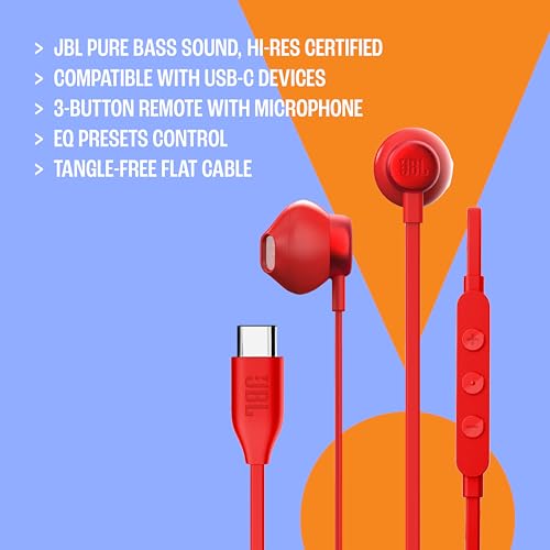JBL Tune 305 C Kopfhörer – Kabelgebundene In-Ear-Kopfhörer mit JBL Pure Bass Sound, Mikrofon und USB-C-Anschluss – Weiß Bild 4