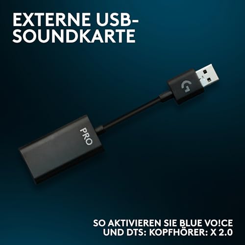 Logitech G Pro X SE kabelgebundenes Gaming-Headset mit Mikrofon: Abnehmbares Mikrofon, DTS Headphone 7.1, für PC, Xbox One, Xbox Series X|S, PS5, PS4, inkl. USB-DAC – Schwarz Bild 6