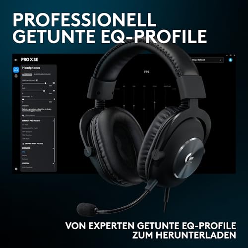 Logitech G Pro X SE kabelgebundenes Gaming-Headset mit Mikrofon: Abnehmbares Mikrofon, DTS Headphone 7.1, für PC, Xbox One, Xbox Series X|S, PS5, PS4, inkl. USB-DAC – Schwarz Bild 7