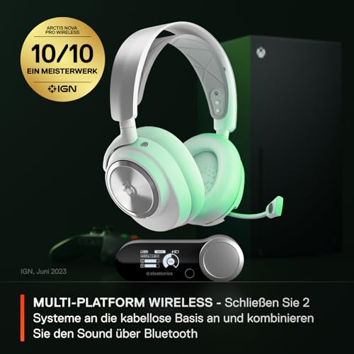SteelSeries Arctis Nova Pro Wireless Xbox Headset - Gaming Headset Wireless - Unbegrenzte Akkulaufzeit; 2-Akku-System - Active Noise Cancellation - ClearCast Gen2 Mikro - Für Xbox, PC & mehr- Weiß Bild 2