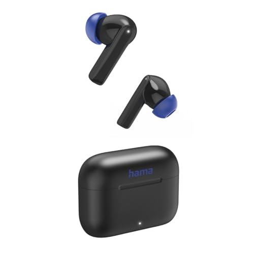 Hama Bluetooth Kopfhörer (kabellos, TWS-Kopfhörer, Active Noise Cancelling, Earbuds mit Ladestation, ENC, In-Ears, USB-C Schnellladen, Bluetooth-Headset, App-/Sprachsteuerung, Touch Control) schwarz Bild 1