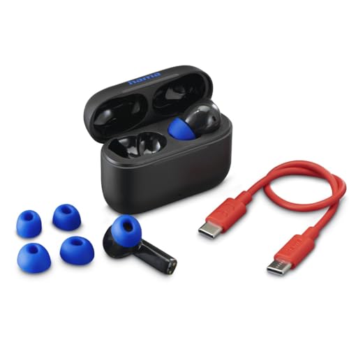 Hama Bluetooth Kopfhörer (kabellos, TWS-Kopfhörer, Active Noise Cancelling, Earbuds mit Ladestation, ENC, In-Ears, USB-C Schnellladen, Bluetooth-Headset, App-/Sprachsteuerung, Touch Control) schwarz Bild 6