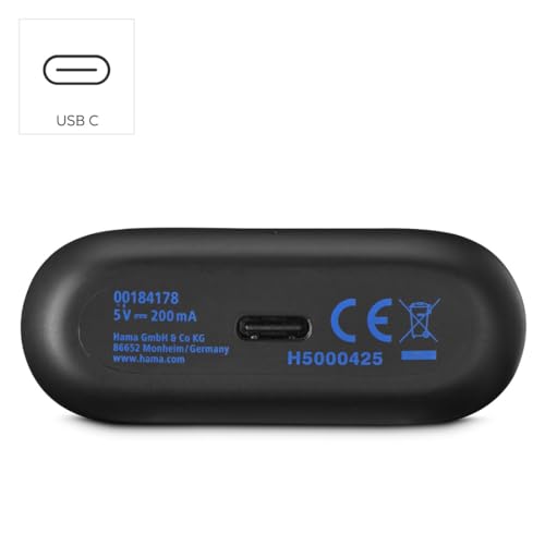 Hama Bluetooth Kopfhörer (kabellos, TWS-Kopfhörer, Active Noise Cancelling, Earbuds mit Ladestation, ENC, In-Ears, USB-C Schnellladen, Bluetooth-Headset, App-/Sprachsteuerung, Touch Control) schwarz Bild 7