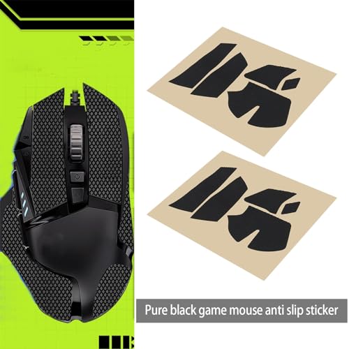 2 Set schwarze Gaming-Maus-Aufkleber, Maus, schwarz, Anti-Rutsch-Klebeband, Mausgriffe, widerstandsfähige Pads, kompatibel mit Logitech G502 X Wired G502 X Wireless Gaming-Maus Bild 2