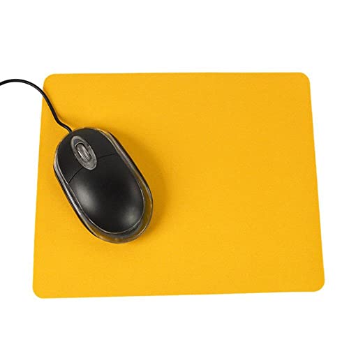 PULABO 21,5 x 17,5 cm Gaming-PC-Laptop-Mauspad Rutschfeste einfarbige Rechteckmatte Gelb Premium-Qualität beliebt Bild 1