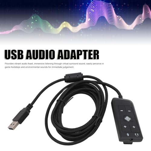 Dpofirs USB-Soundkarte, USB-zu-35-mm-Klinken-Audio-Adapter, Virtueller 7.1-Surround-Sound, USB-Adapter for HyperX Cloud II, for ps5, for Xbox Series X/S, for Xbox One,, Dpofirszsc5u9y0k7 Bild 2