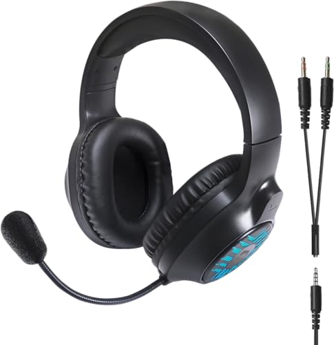Speedlink Tyron - RGB Gaming Headset mit Mikrofon für PC PS4/PS5/ Xbox Series X/S/Switch, RGB Beleuchtung, mit Kabel 3,5mm Klinke, Y-Adapter, schwarz Bild 1
