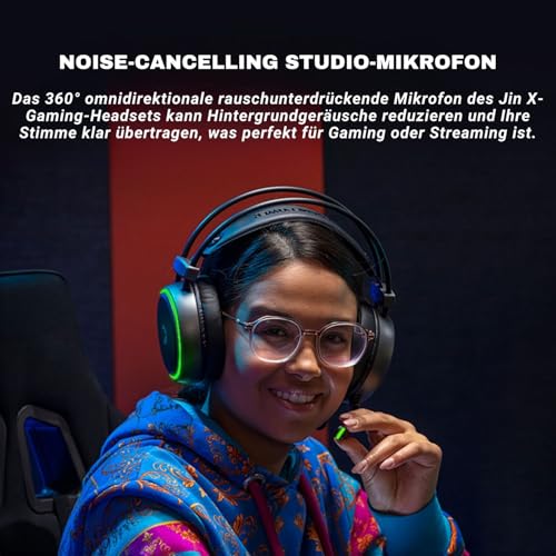 GAMEPOWER Jin X Gaming Headset – 50mm Neodym-Treiber, 24-Bit Hi-Fi Sound, AI-ENC Mikrofon, 3.5mm Klinke Kopfhörer kompatibel mit PS5, PS4, Xbox Series X/S, PC, Switch - Dark Gray Bild 4