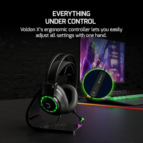 GAMEPOWER Voldon X Gaming Headset – 50mm Neodym-Treiber, AI-ENC Mikrofon, 3.5mm Klinke Kopfhörer kompatibel mit PS5, PS4, Xbox Series X/S, PC, Switch - Schwarz Bild 2