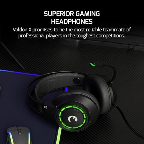GAMEPOWER Voldon X Gaming Headset – 50mm Neodym-Treiber, AI-ENC Mikrofon, 3.5mm Klinke Kopfhörer kompatibel mit PS5, PS4, Xbox Series X/S, PC, Switch - Schwarz Bild 3