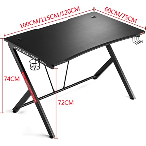 Gaming-Tisch mit komplettem Schreibtisch-Mauspad, Home-Office, PC-Laptop, Workstation, Gaming-Computertisch, Getränkehalter, Headset-Haken – stabiler Computertisch aus Metall und Holz, weiß-L 115 Bild 3