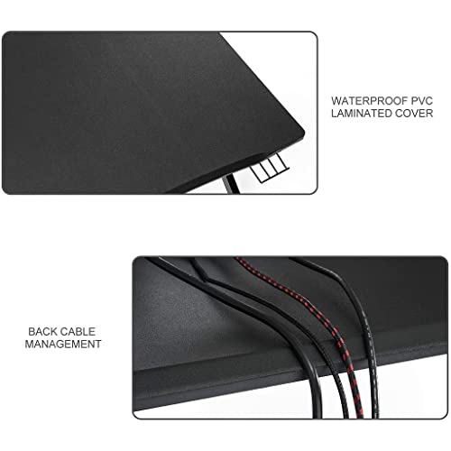 Gaming-Tisch mit komplettem Schreibtisch-Mauspad, Home-Office, PC-Laptop, Workstation, Gaming-Computertisch, Getränkehalter, Headset-Haken – stabiler Computertisch aus Metall und Holz, weiß-L 115 Bild 5