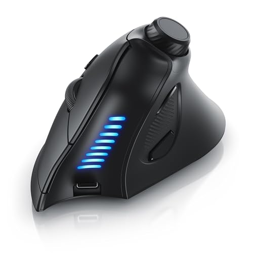 CSL - Vertikal Maus Bluetooth - Wireless kabellos - vertikale Ausführung - ergonomisches Design - gegen Mausarm Tennisarm - Multimedia-Drehregler - PC Windows 11 Linux Bild 1